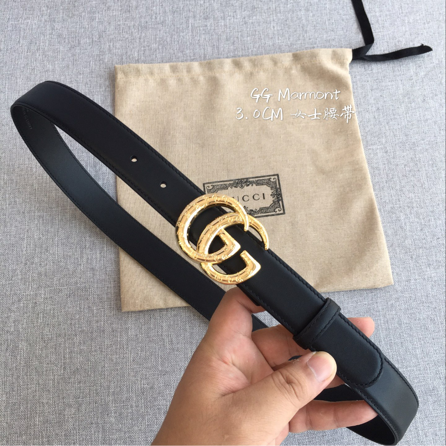 GUCCI Double G Leather Belt 30mm 구찌 더블 G 블랙가죽 벨트 30mm 골드버클 1