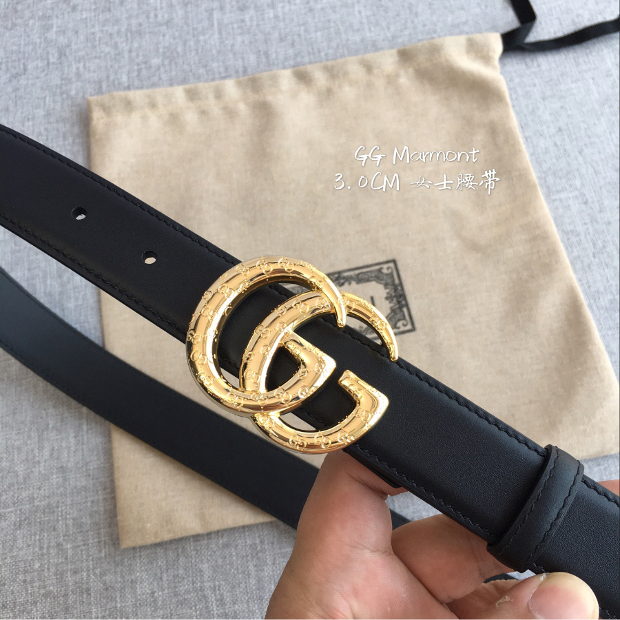 GUCCI Double G Leather Belt 30mm 구찌 더블 G 블랙가죽 벨트 30mm 골드버클 2