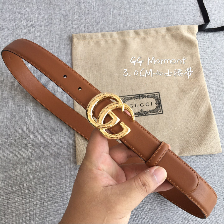 GUCCI Double G Leather Belt 30mm 구찌 더블 G 브라운가죽 벨트 30mm 골드버클 1