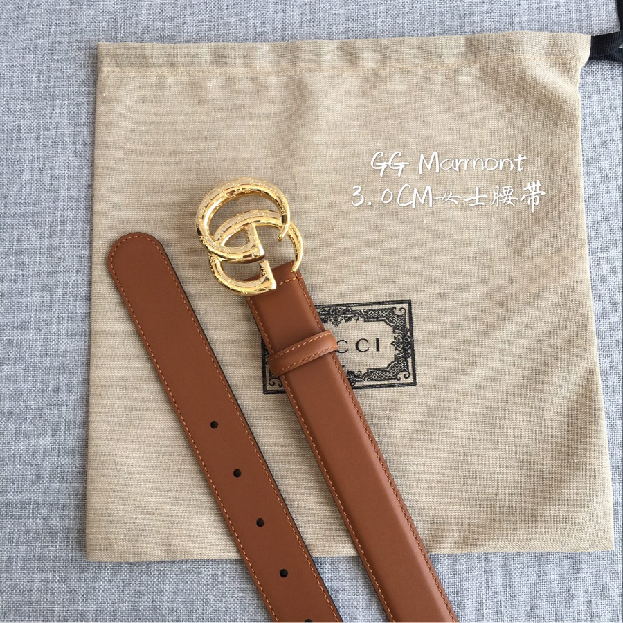 GUCCI Double G Leather Belt 30mm 구찌 더블 G 브라운가죽 벨트 30mm 골드버클 5