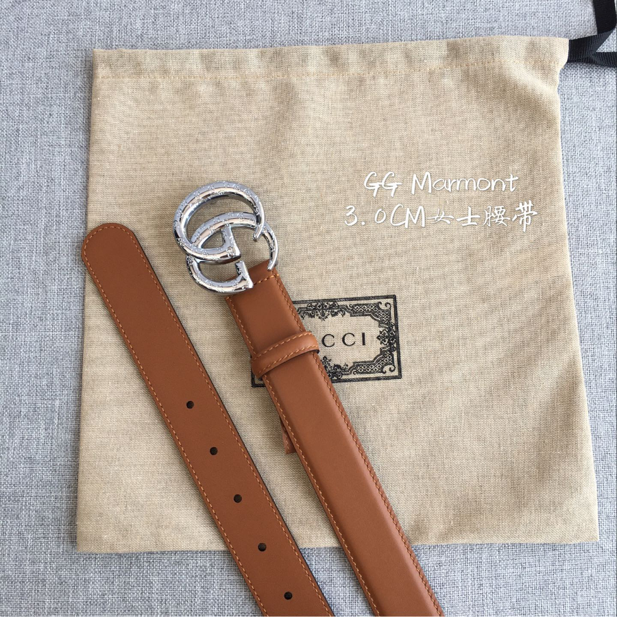 GUCCI Double G Leather Belt 30mm 구찌 더블 G 브라운가죽 벨트 30mm 실버버클 5