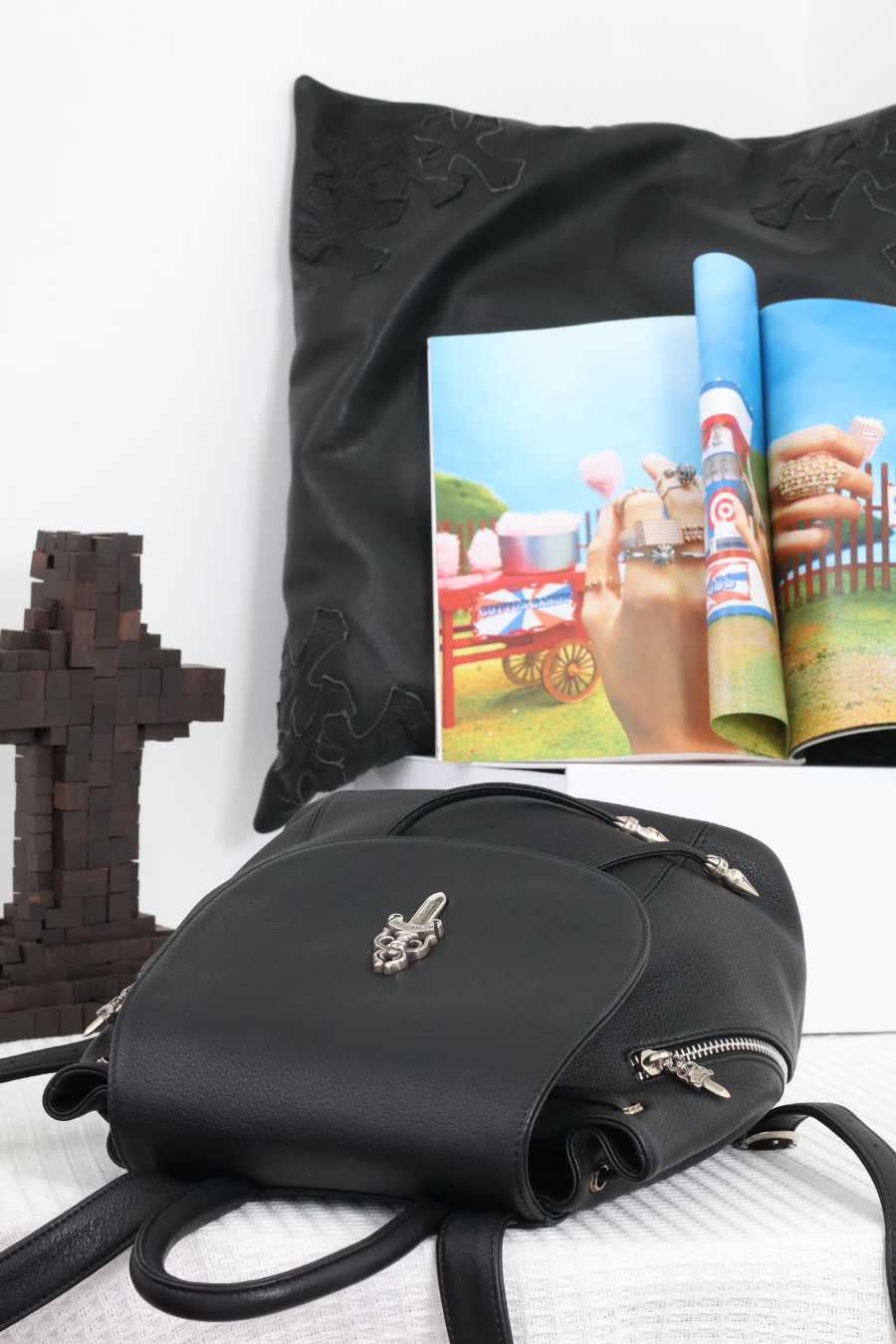 Chrome Hearts Leather Backpack Mini 크롬하츠 레더 미니 백팩 6