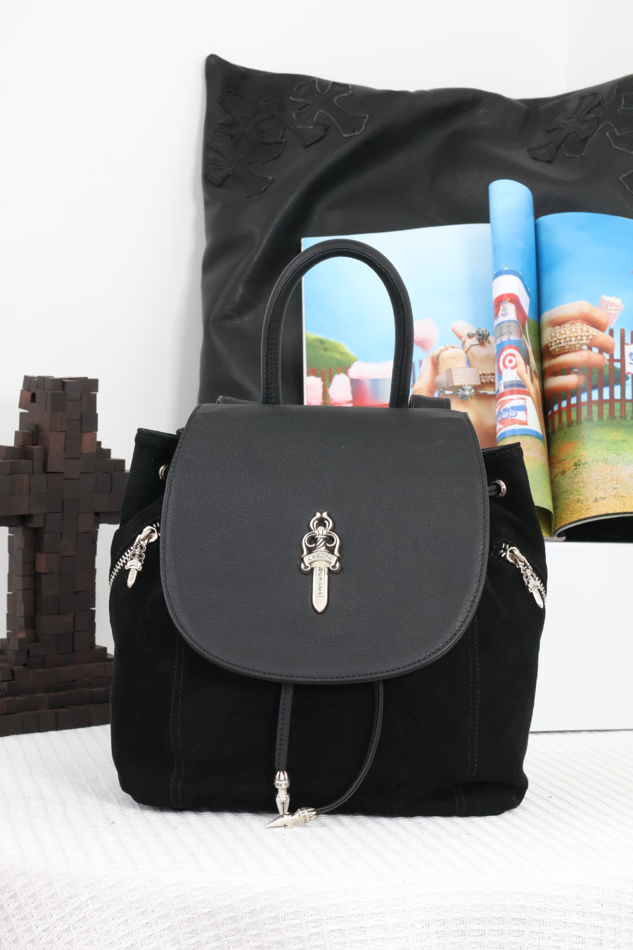 Chrome Hearts Dagger Leather Mini Backpack 크롬하츠 대거 레더 미니 백팩 10