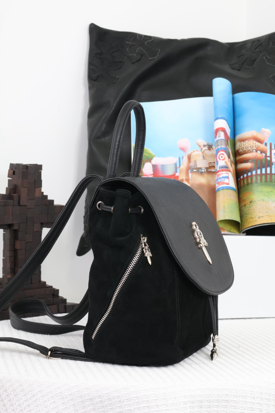 Chrome Hearts Dagger Leather Mini Backpack 크롬하츠 대거 레더 미니 백팩 11