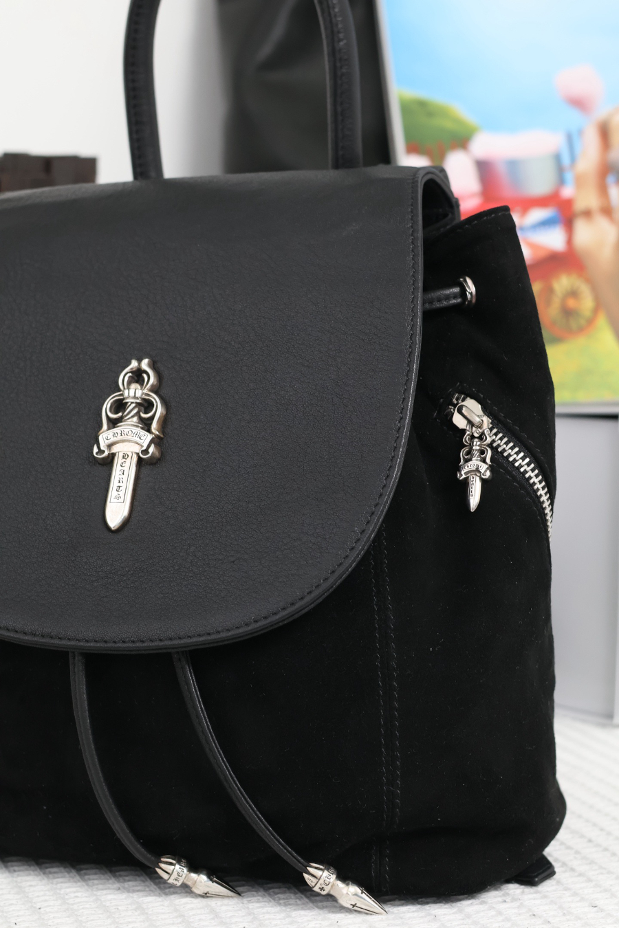 Chrome Hearts Dagger Leather Mini Backpack 크롬하츠 대거 레더 미니 백팩 19