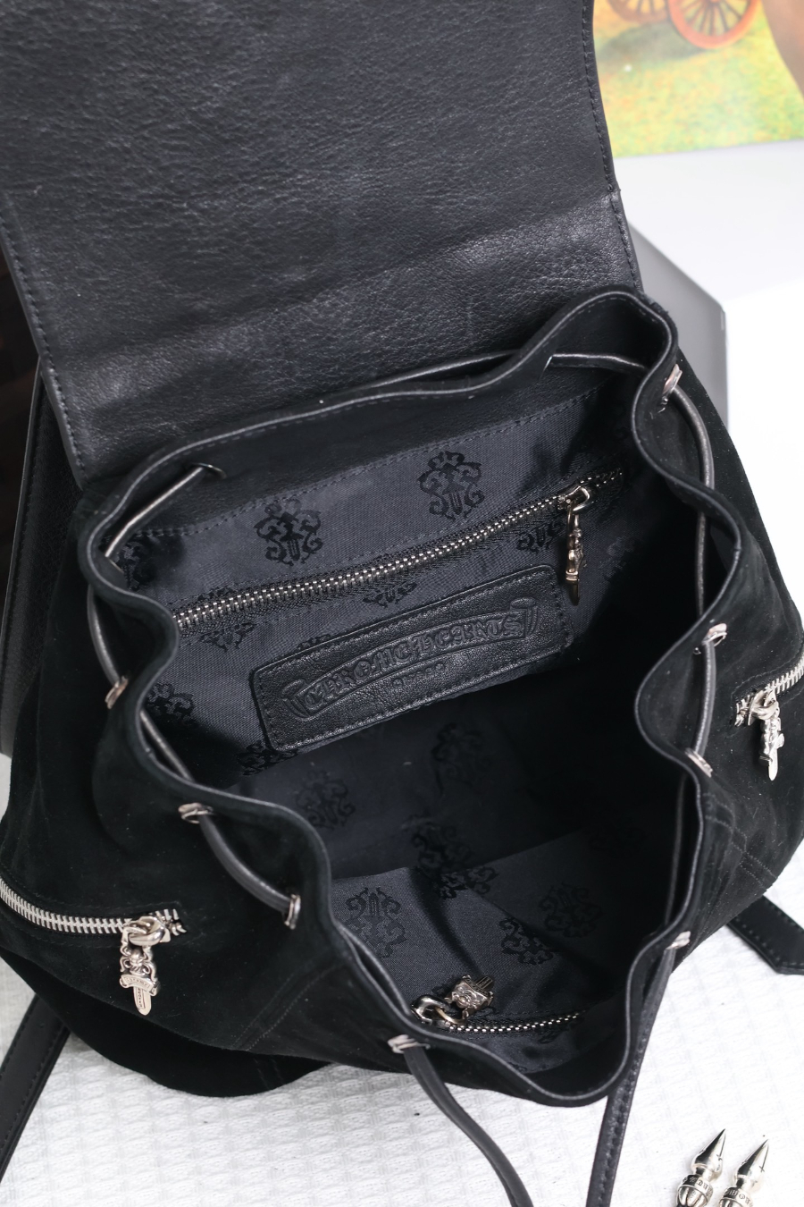 Chrome Hearts Dagger Leather Mini Backpack 크롬하츠 대거 레더 미니 백팩 25