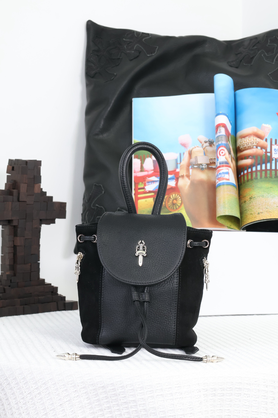 Chrome Hearts Mini Dagger Leather Backpack 크롬하츠 미니 대거 레더 백팩 8