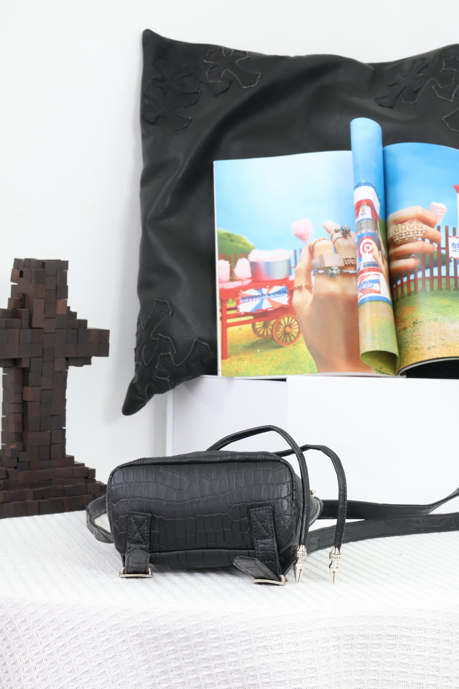 Chrome Hearts Mini Dagger Croc-Embossed Backpack 크롬하츠 미니 대거 크로커 엠보 레더 백팩 13