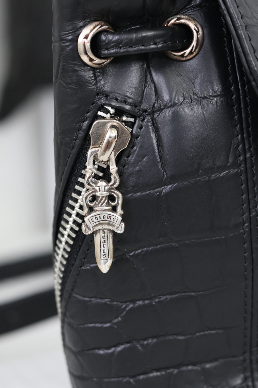 Chrome Hearts Mini Dagger Croc-Embossed Backpack 크롬하츠 미니 대거 크로커 엠보 레더 백팩 19