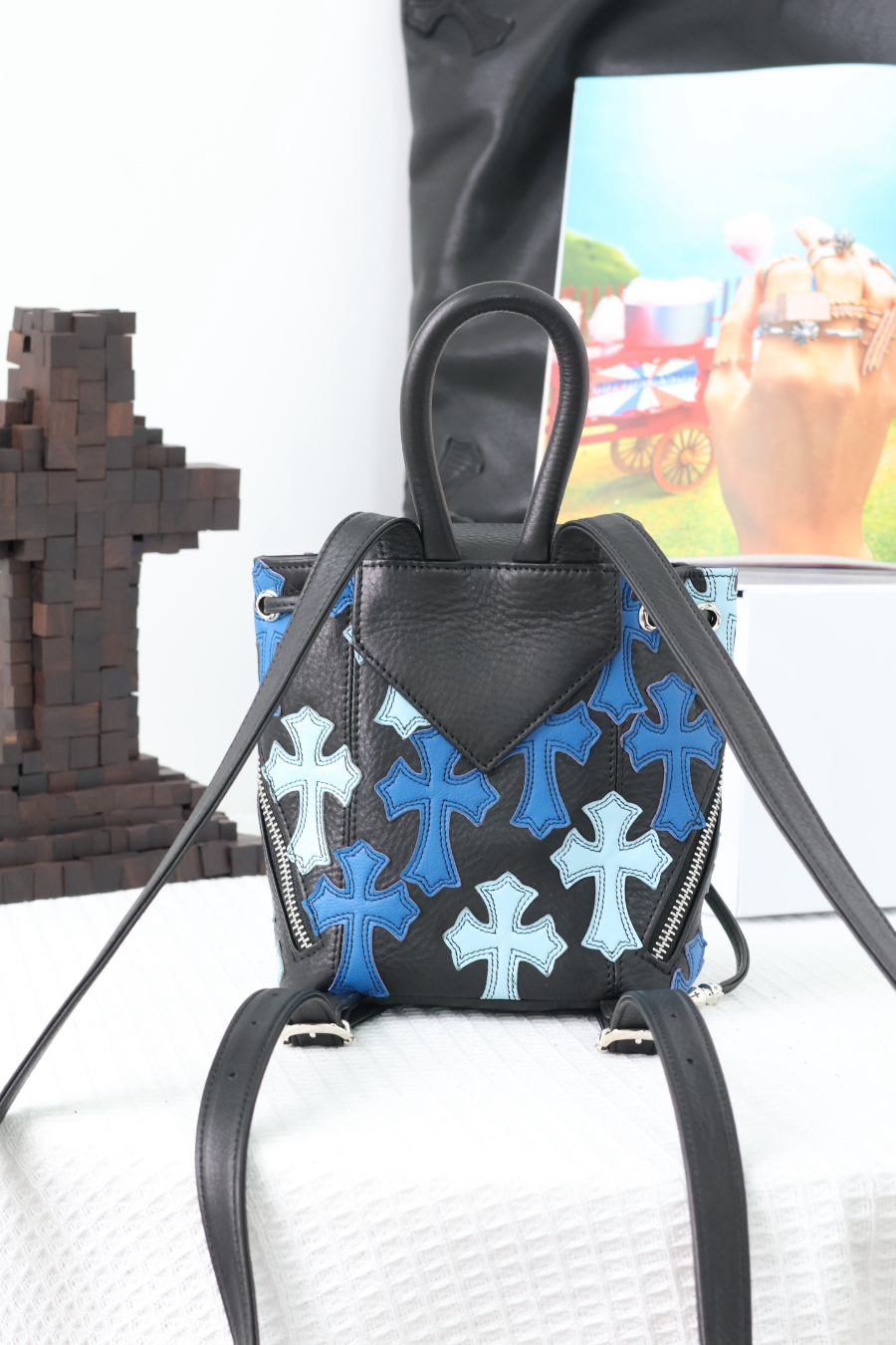 Chrome Hearts Mini Backpack 크롬하츠 컬러 크로스 미니 백팩 블루 10