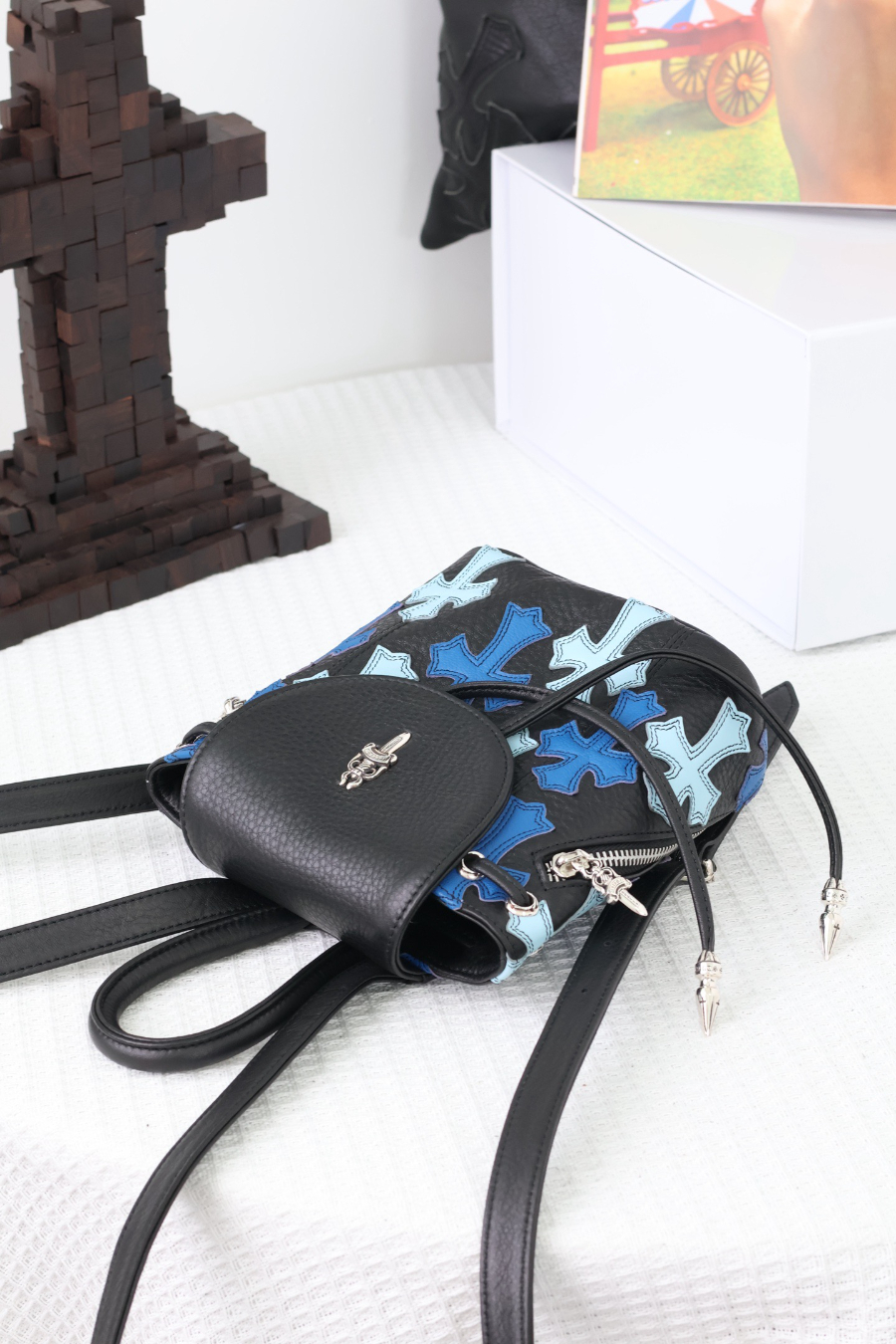 Chrome Hearts Mini Backpack 크롬하츠 컬러 크로스 미니 백팩 블루 12