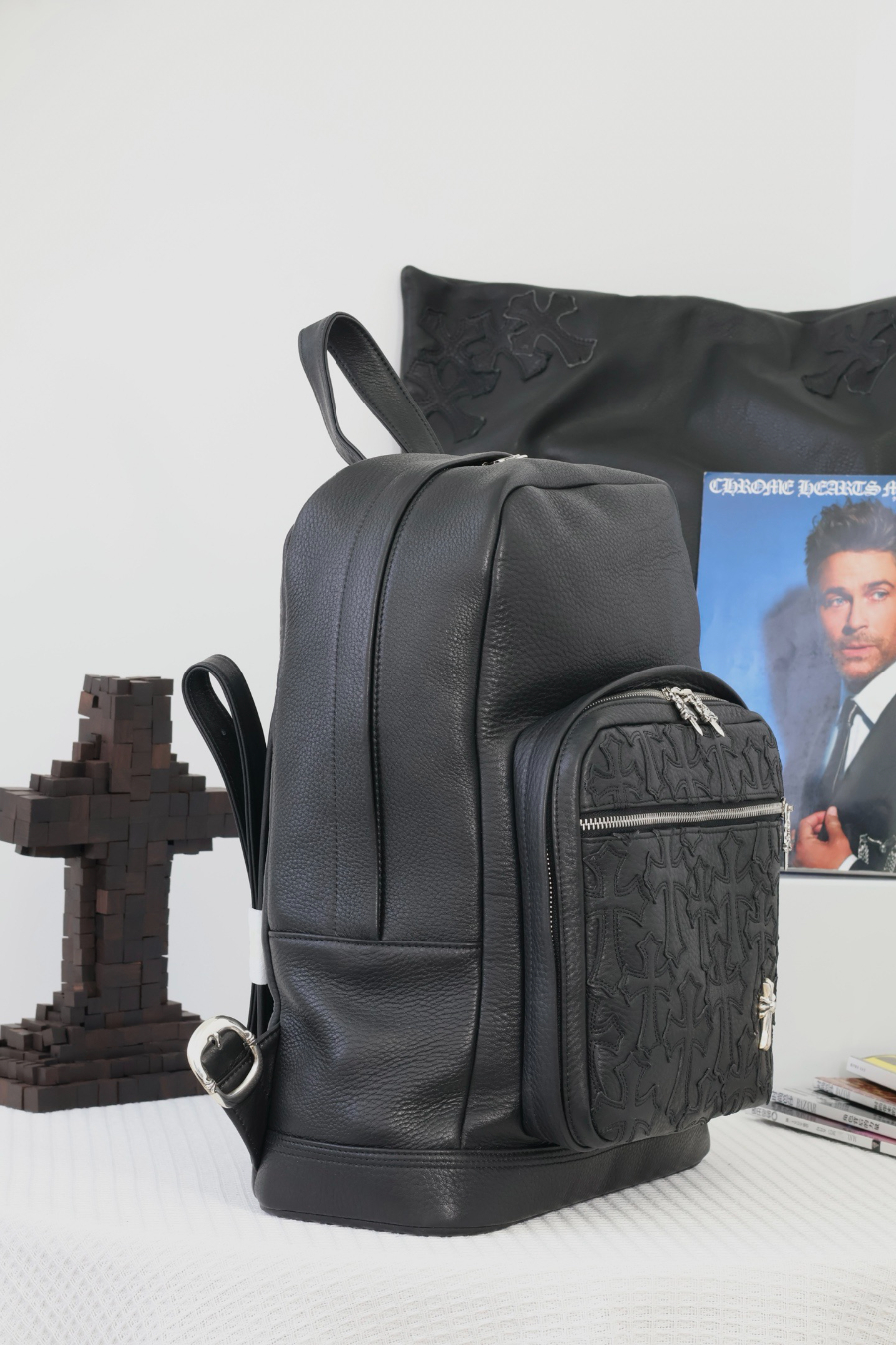 Chrome Hearts 7th Grade Backpack 크롬하츠 세븐스 그레이드 블랙 크로스 백팩 12