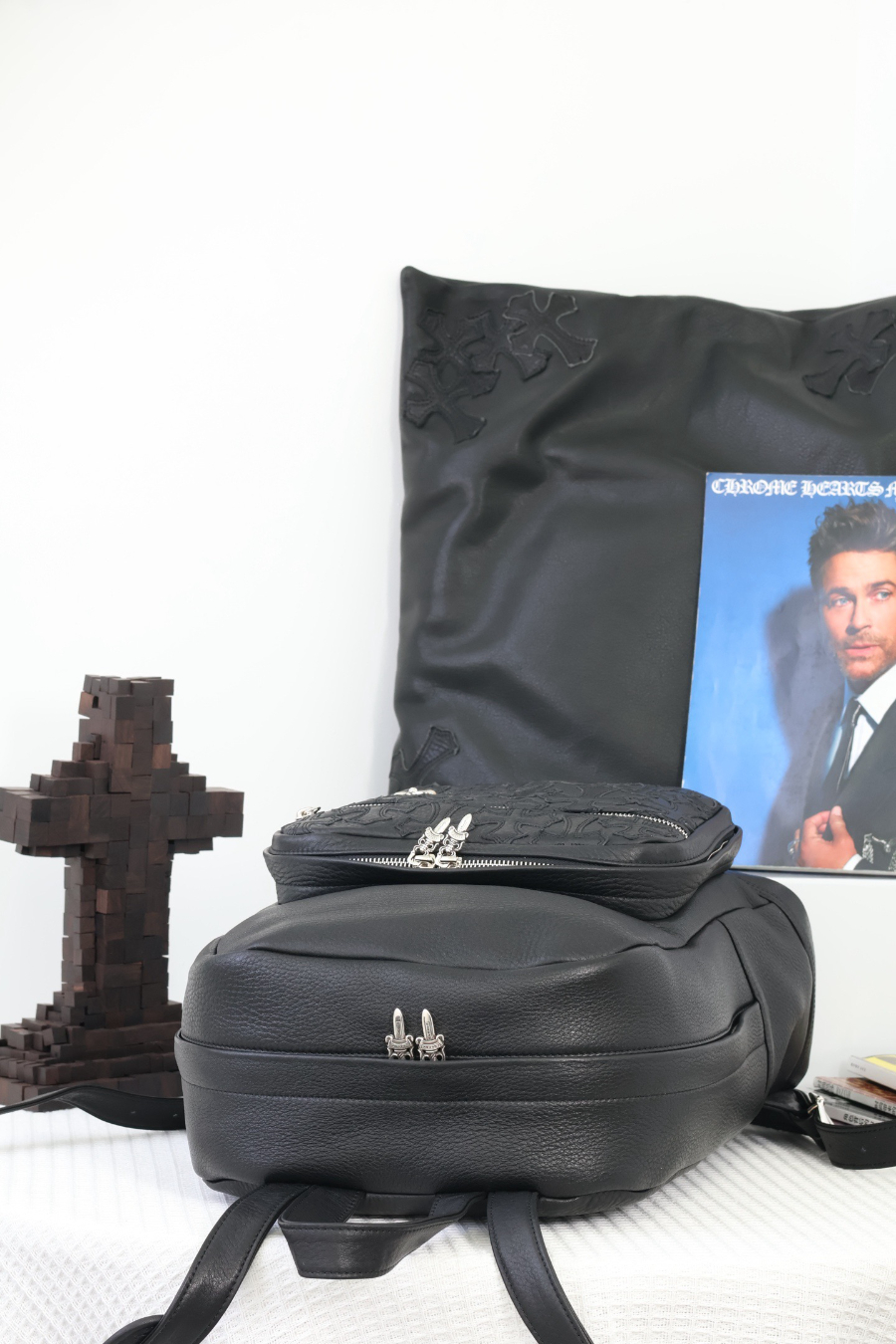 Chrome Hearts 7th Grade Backpack 크롬하츠 세븐스 그레이드 블랙 크로스 백팩 15