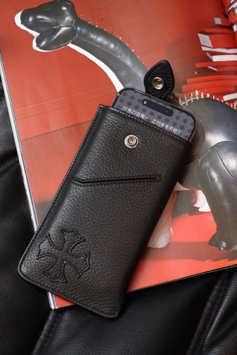 Chrome Hearts Cross Leather Phone Pouch W036 크롬하츠 십자가 가죽 휴대폰 파우치 W036 3