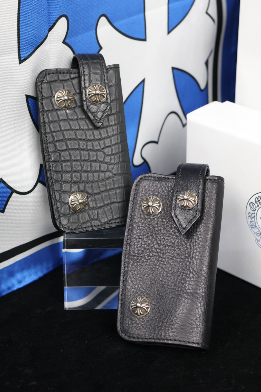 Chrome Hearts S925 Silver Leather Key Case 크롬하츠 S925 실버 가죽 키 케이스 1