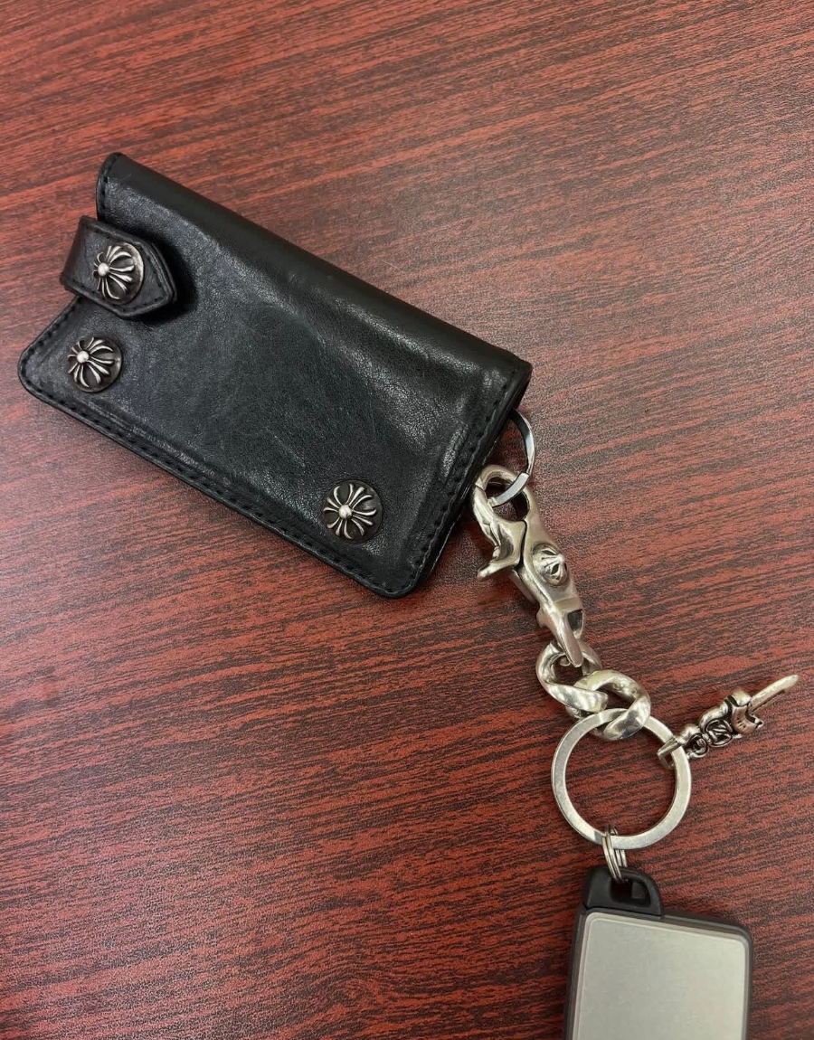 Chrome Hearts S925 Silver Leather Key Case 크롬하츠 S925 실버 가죽 키 케이스 4