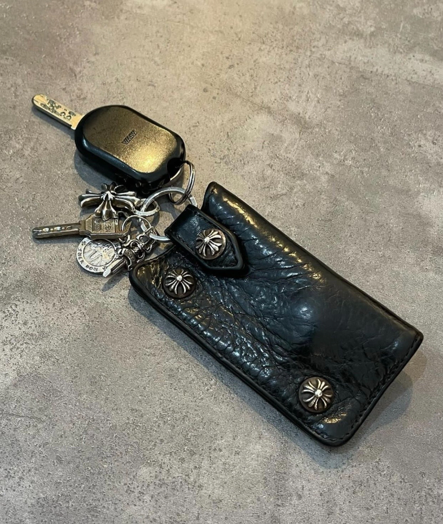 Chrome Hearts S925 Silver Leather Key Case 크롬하츠 S925 실버 가죽 키 케이스 5