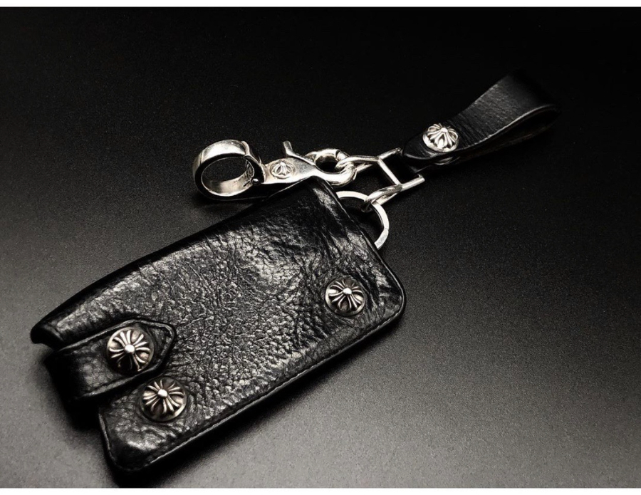 Chrome Hearts S925 Silver Leather Key Case 크롬하츠 S925 실버 가죽 키 케이스 7