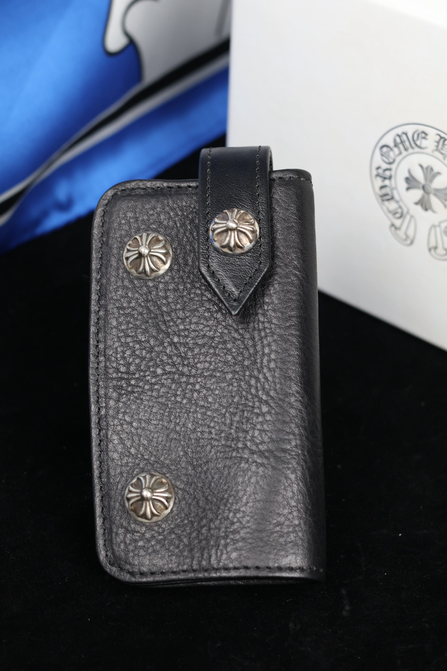 Chrome Hearts S925 Silver Leather Key Case 크롬하츠 S925 실버 가죽 키 케이스 14