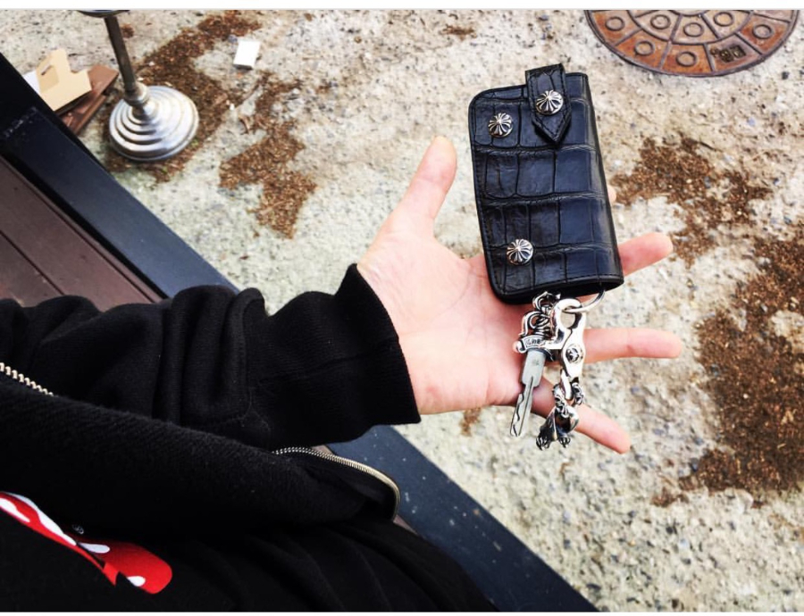 Chrome Hearts S925 Silver Crocodile Leather Key Case 크롬하츠 S925 실버 악어가죽 키 케이스 1