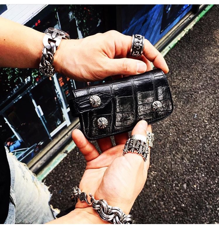 Chrome Hearts S925 Silver Crocodile Leather Key Case 크롬하츠 S925 실버 악어가죽 키 케이스 2