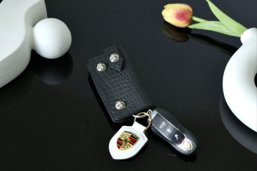 Chrome Hearts S925 Silver Crocodile Leather Key Case 크롬하츠 S925 실버 악어가죽 키 케이스 3
