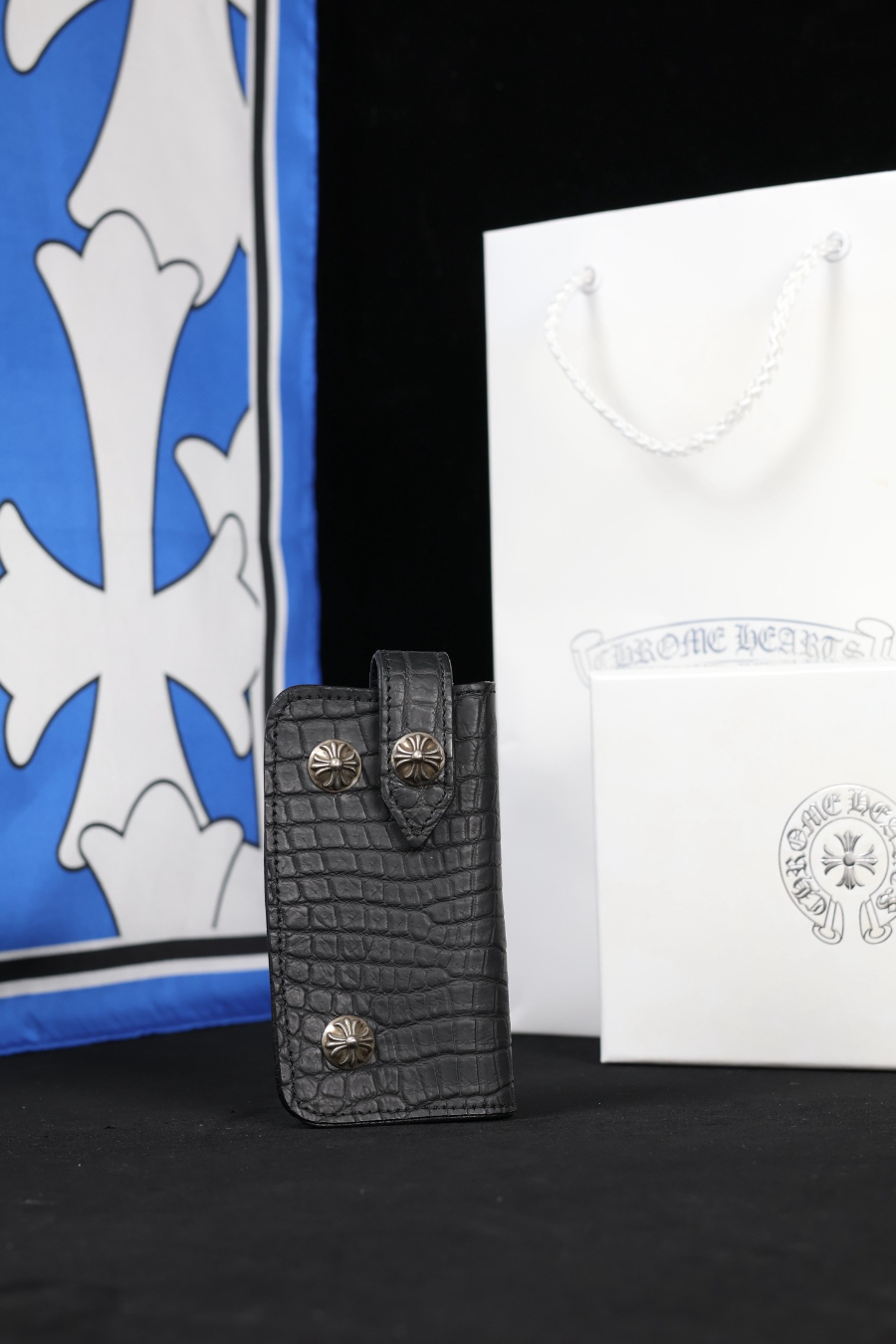 Chrome Hearts S925 Silver Crocodile Leather Key Case 크롬하츠 S925 실버 악어가죽 키 케이스 5