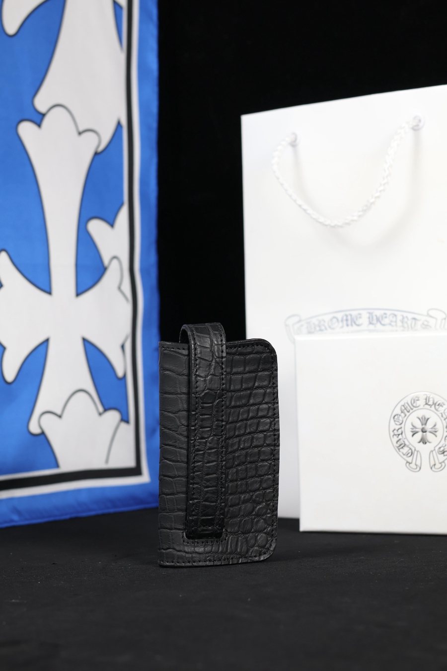 Chrome Hearts S925 Silver Crocodile Leather Key Case 크롬하츠 S925 실버 악어가죽 키 케이스 6