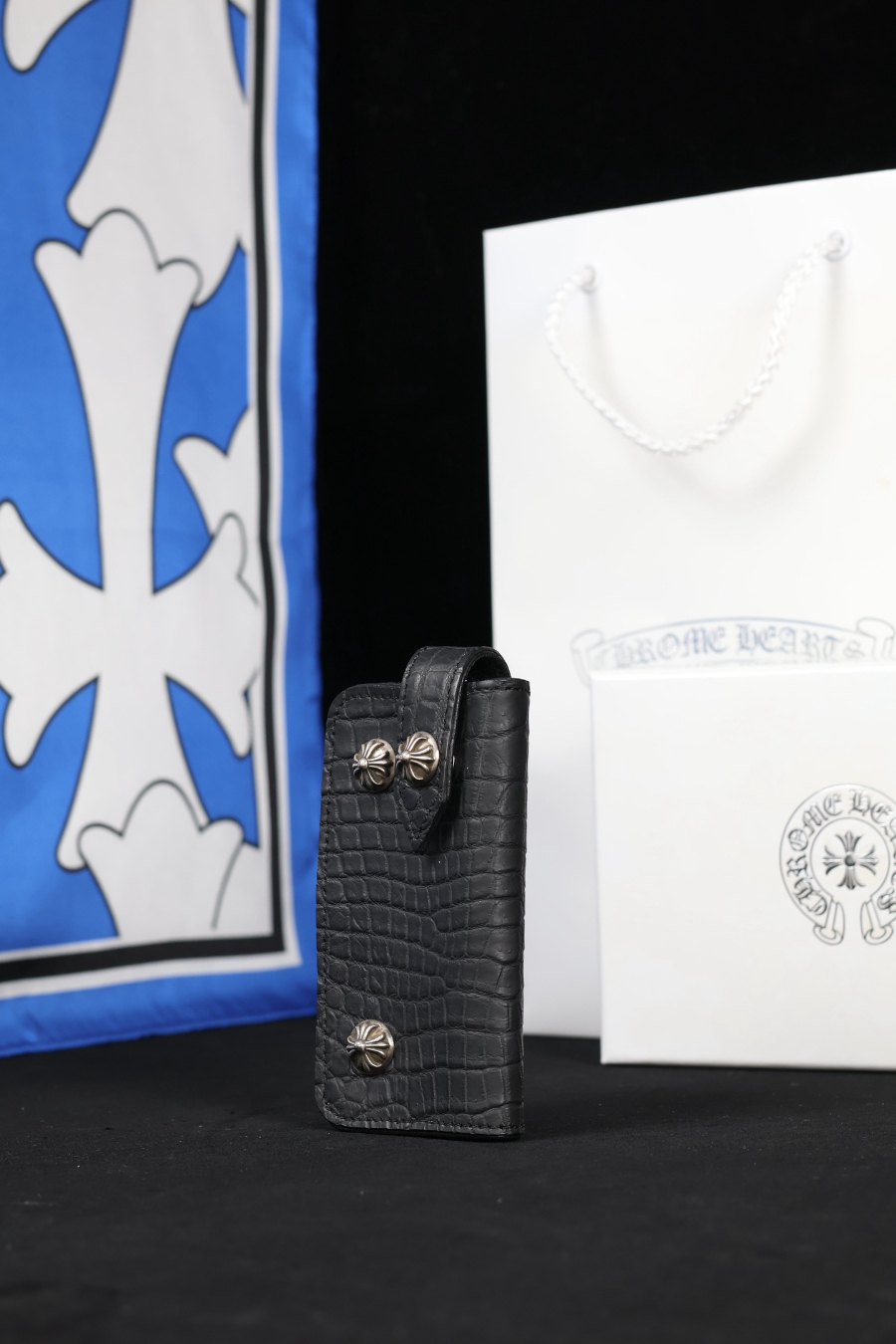 Chrome Hearts S925 Silver Crocodile Leather Key Case 크롬하츠 S925 실버 악어가죽 키 케이스 7