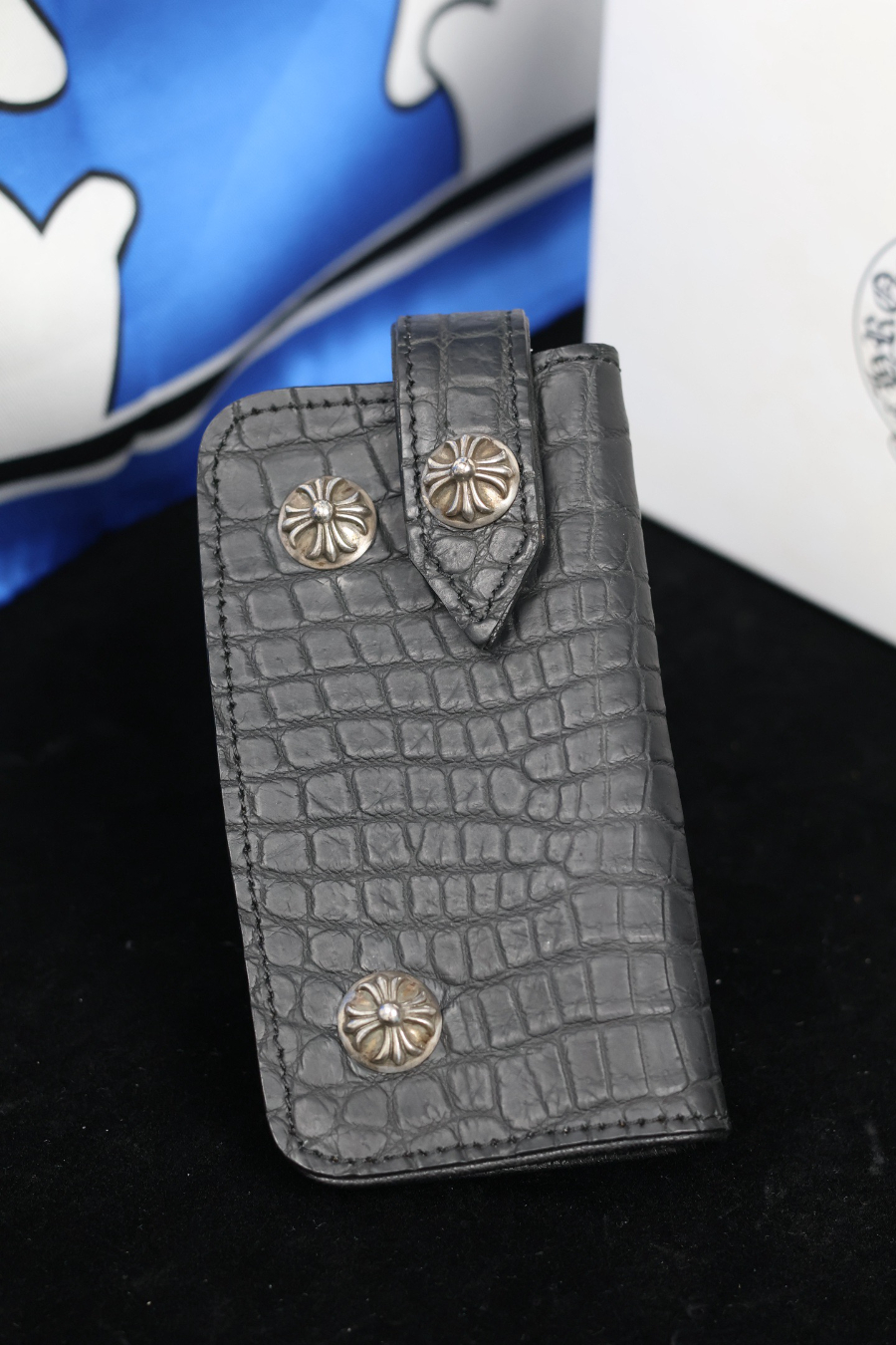 Chrome Hearts S925 Silver Crocodile Leather Key Case 크롬하츠 S925 실버 악어가죽 키 케이스 10