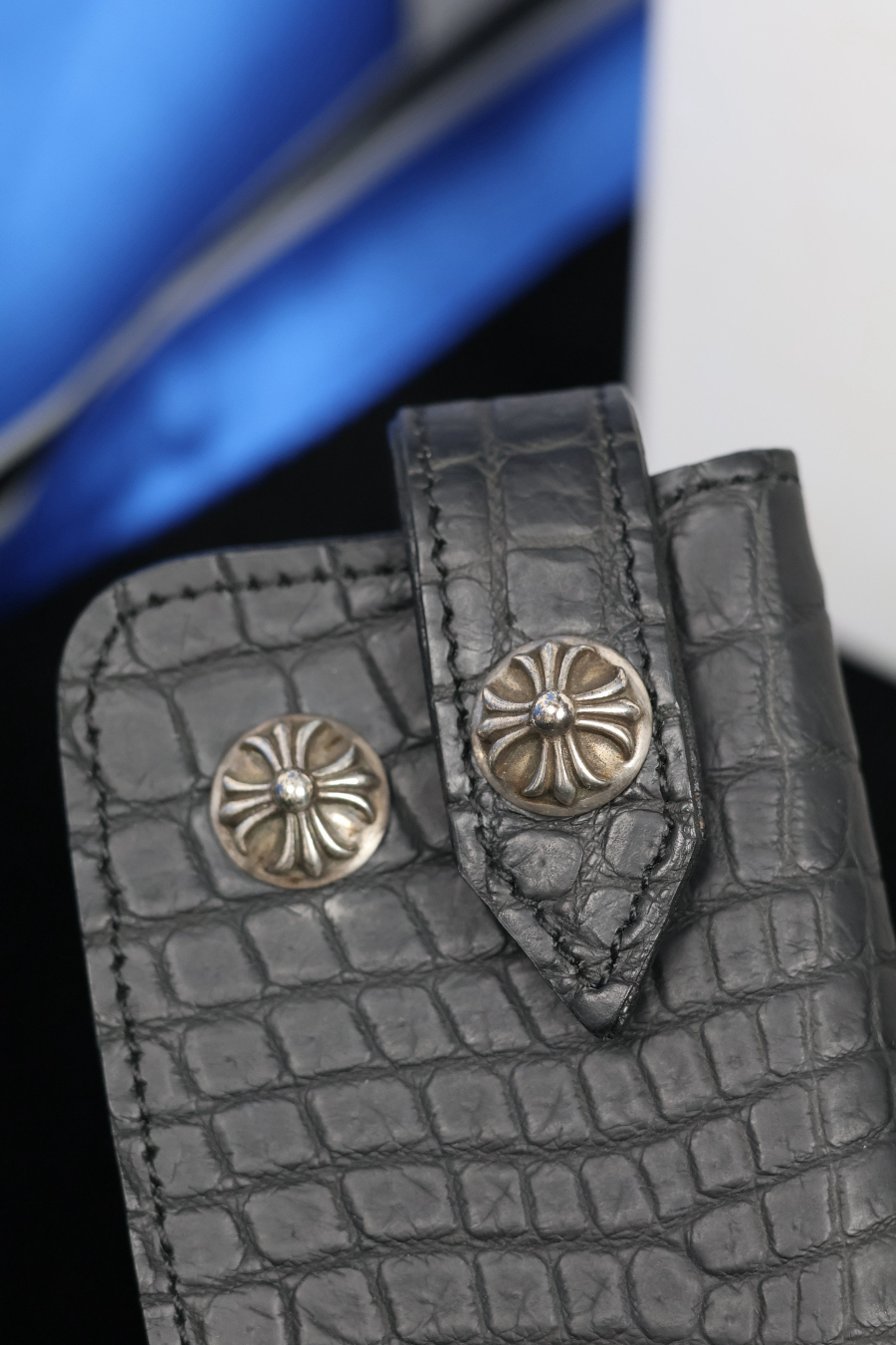 Chrome Hearts S925 Silver Crocodile Leather Key Case 크롬하츠 S925 실버 악어가죽 키 케이스 12