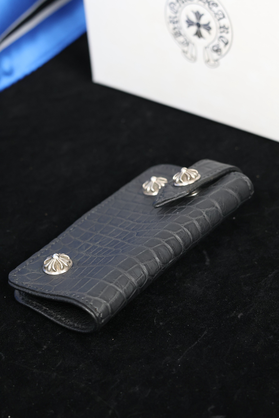 Chrome Hearts S925 Silver Crocodile Leather Key Case 크롬하츠 S925 실버 악어가죽 키 케이스 17