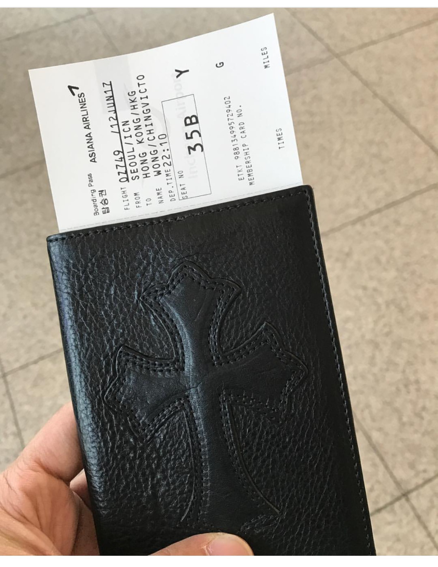 Chrome Hearts S925 Silver Leather Cross Patch Passport Wallet 크롬하츠 S925 실버 가죽 십자가 패치 여권 지갑 3