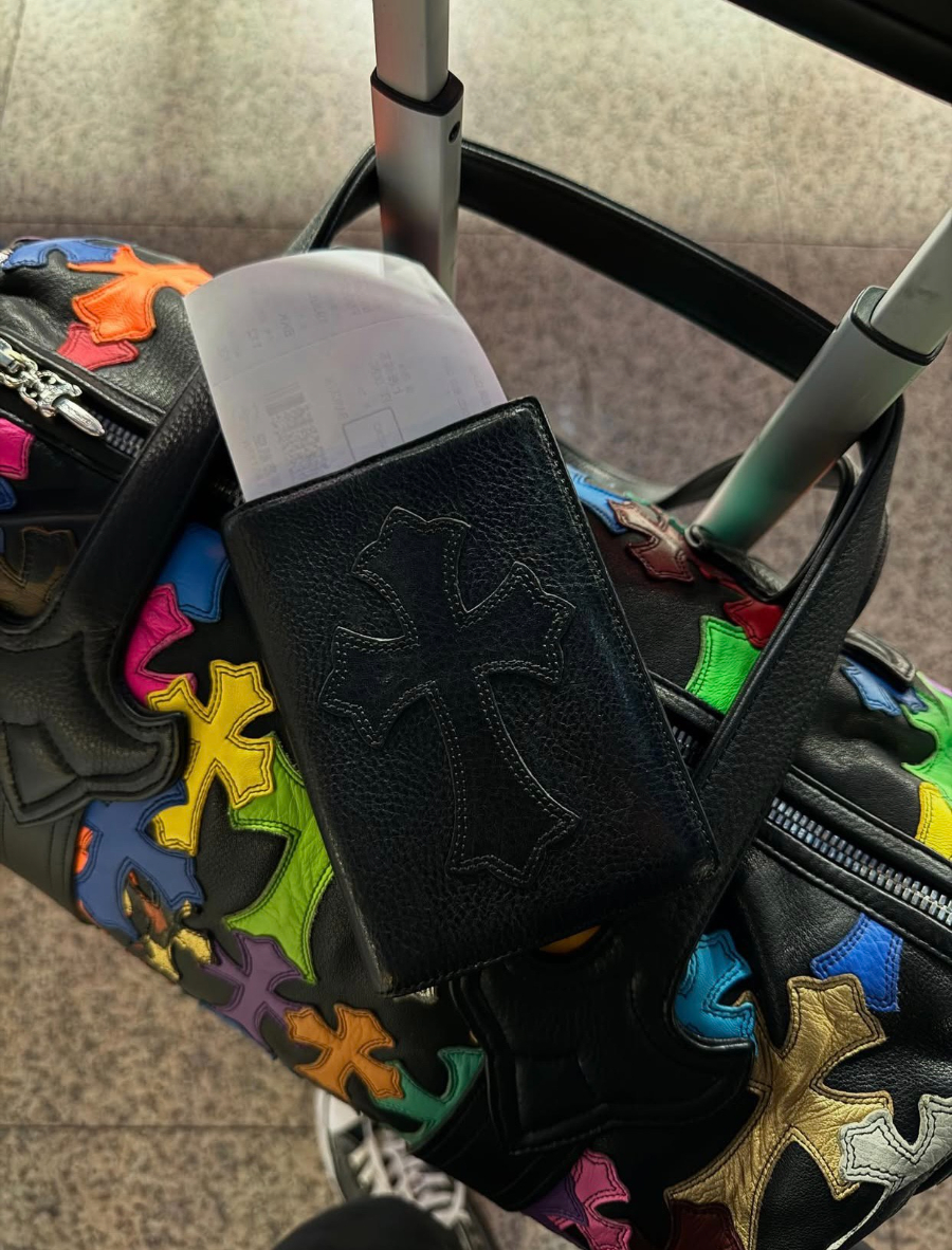 Chrome Hearts S925 Silver Leather Cross Patch Passport Wallet 크롬하츠 S925 실버 가죽 십자가 패치 여권 지갑 5