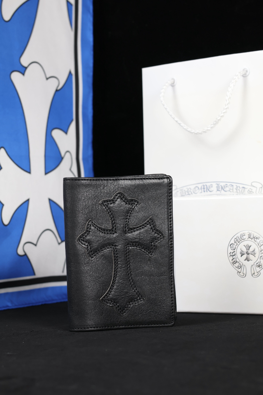 Chrome Hearts S925 Silver Leather Cross Patch Passport Wallet 크롬하츠 S925 실버 가죽 십자가 패치 여권 지갑 6
