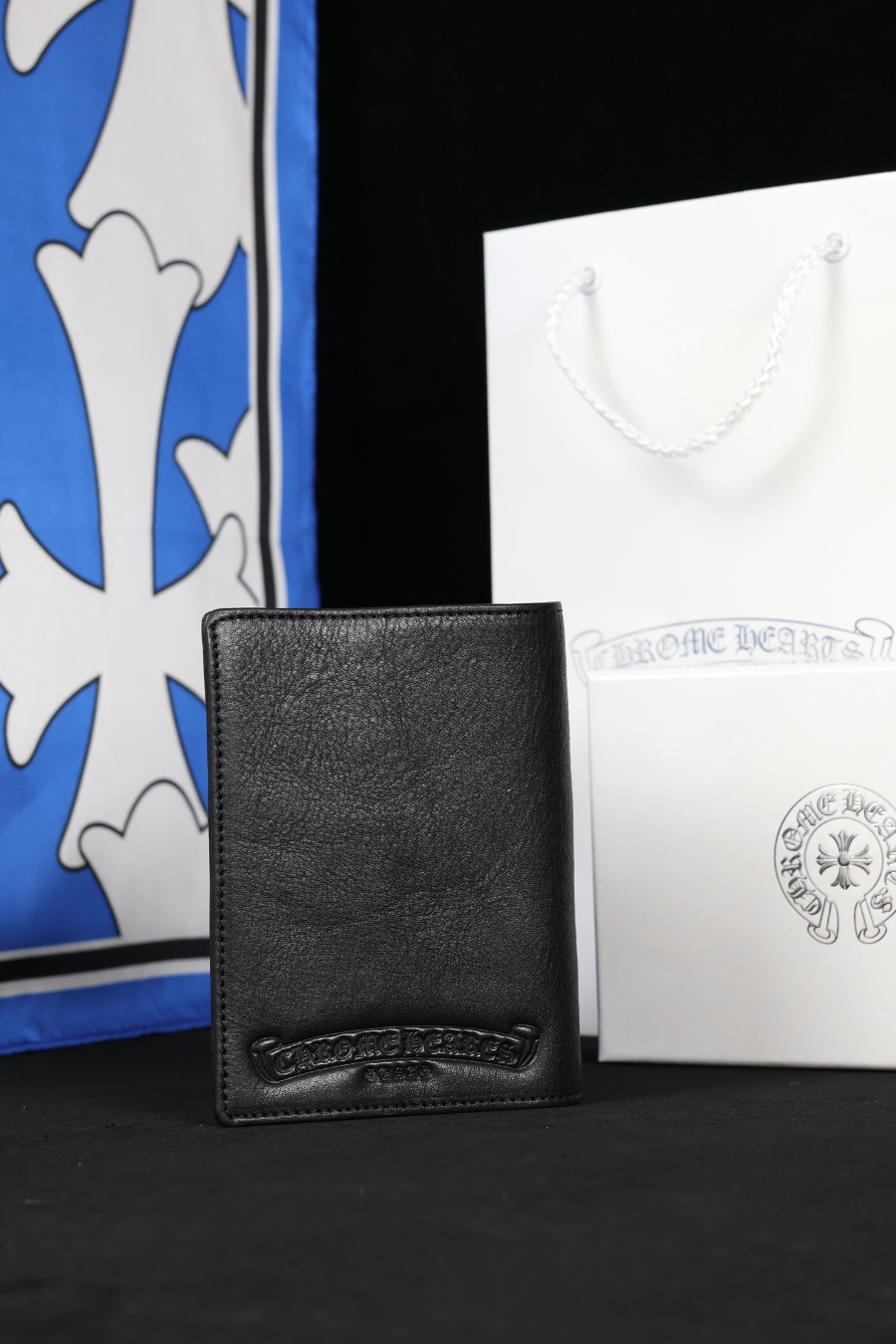 Chrome Hearts S925 Silver Leather Cross Patch Passport Wallet 크롬하츠 S925 실버 가죽 십자가 패치 여권 지갑 7