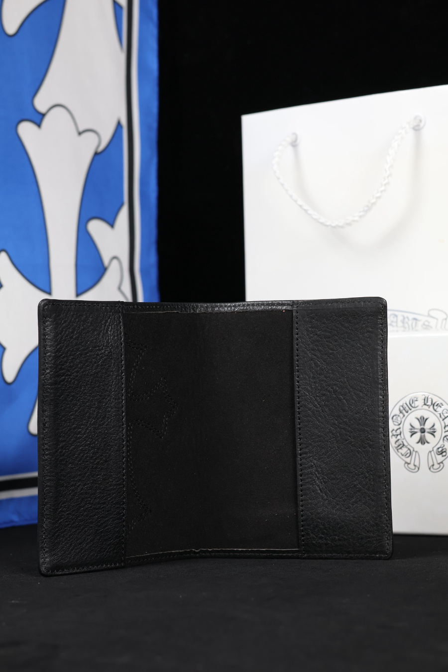 Chrome Hearts S925 Silver Leather Cross Patch Passport Wallet 크롬하츠 S925 실버 가죽 십자가 패치 여권 지갑 8