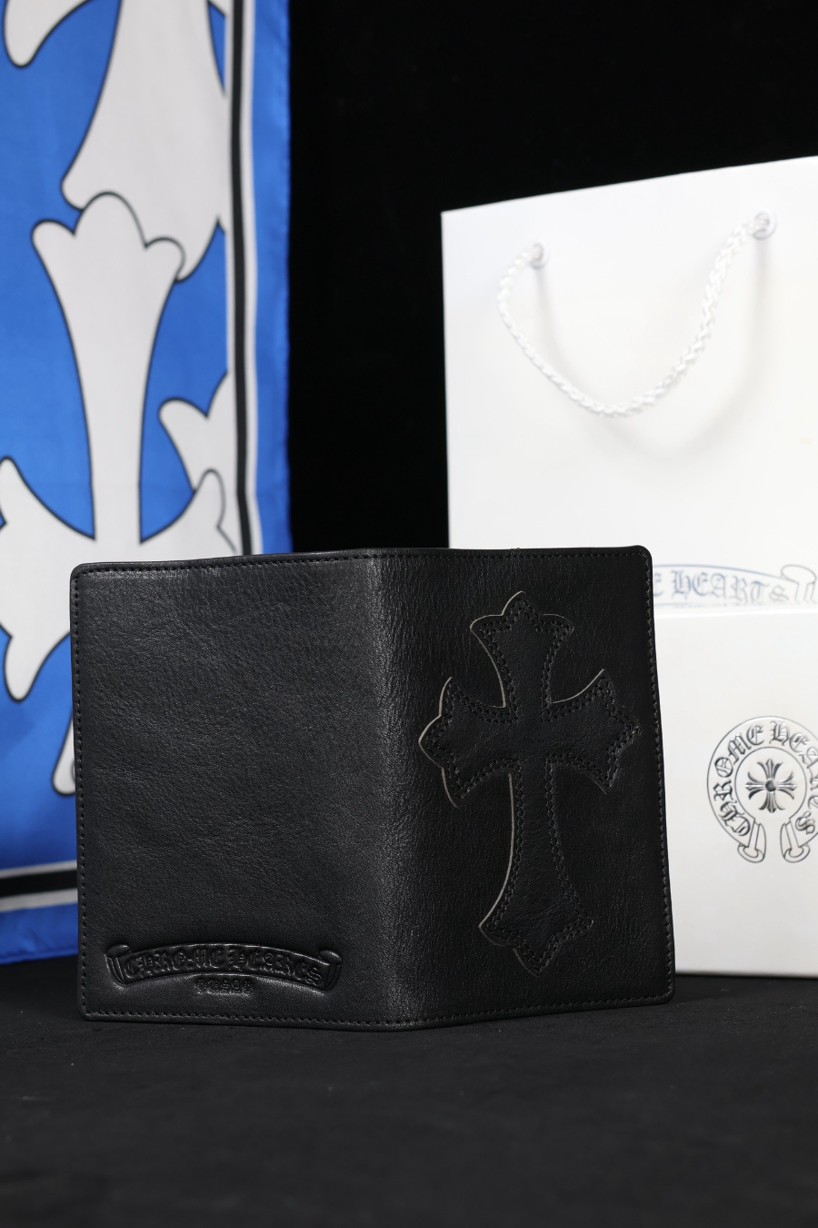 Chrome Hearts S925 Silver Leather Cross Patch Passport Wallet 크롬하츠 S925 실버 가죽 십자가 패치 여권 지갑 9