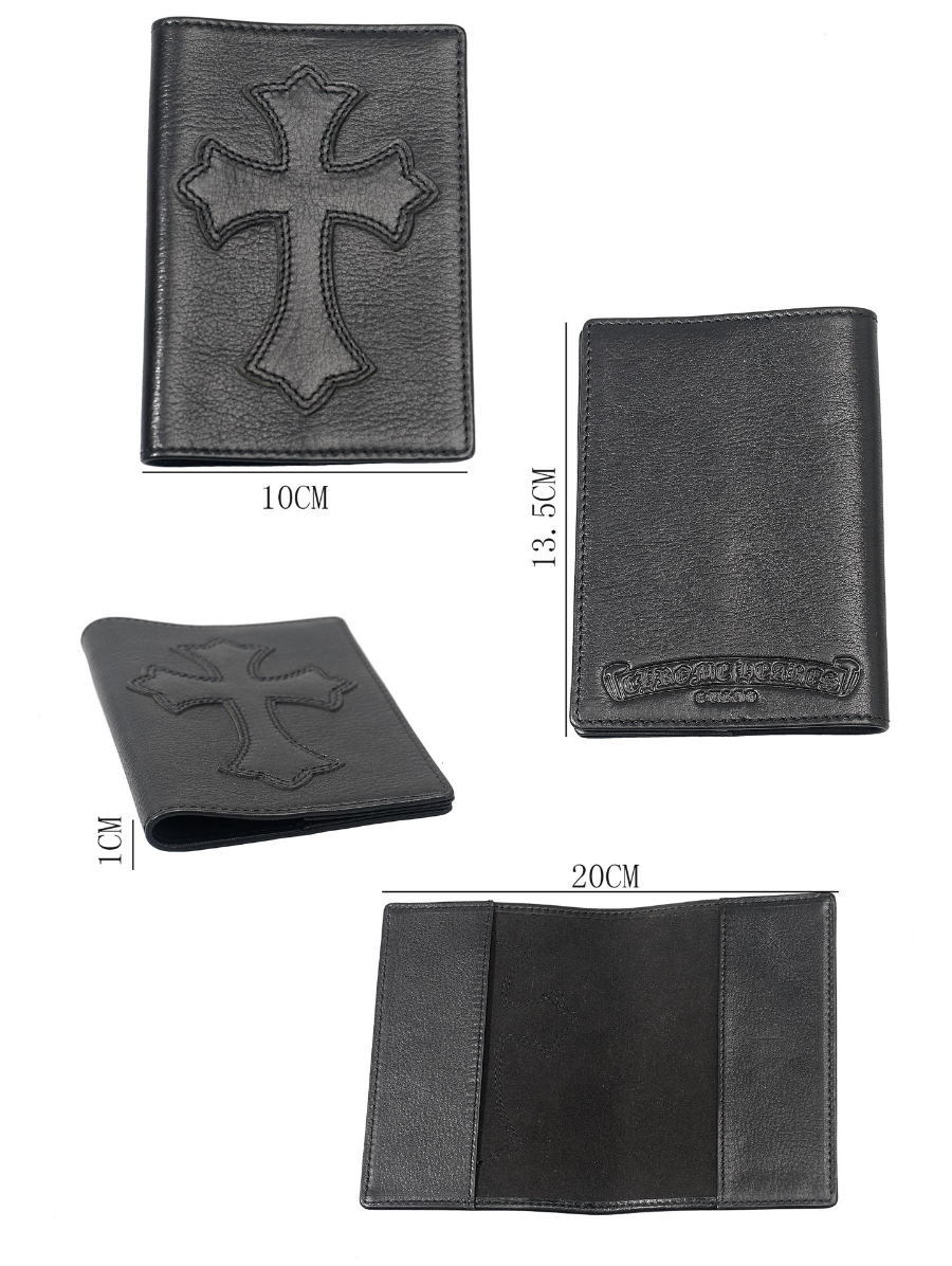 Chrome Hearts S925 Silver Leather Cross Patch Passport Wallet 크롬하츠 S925 실버 가죽 십자가 패치 여권 지갑 10