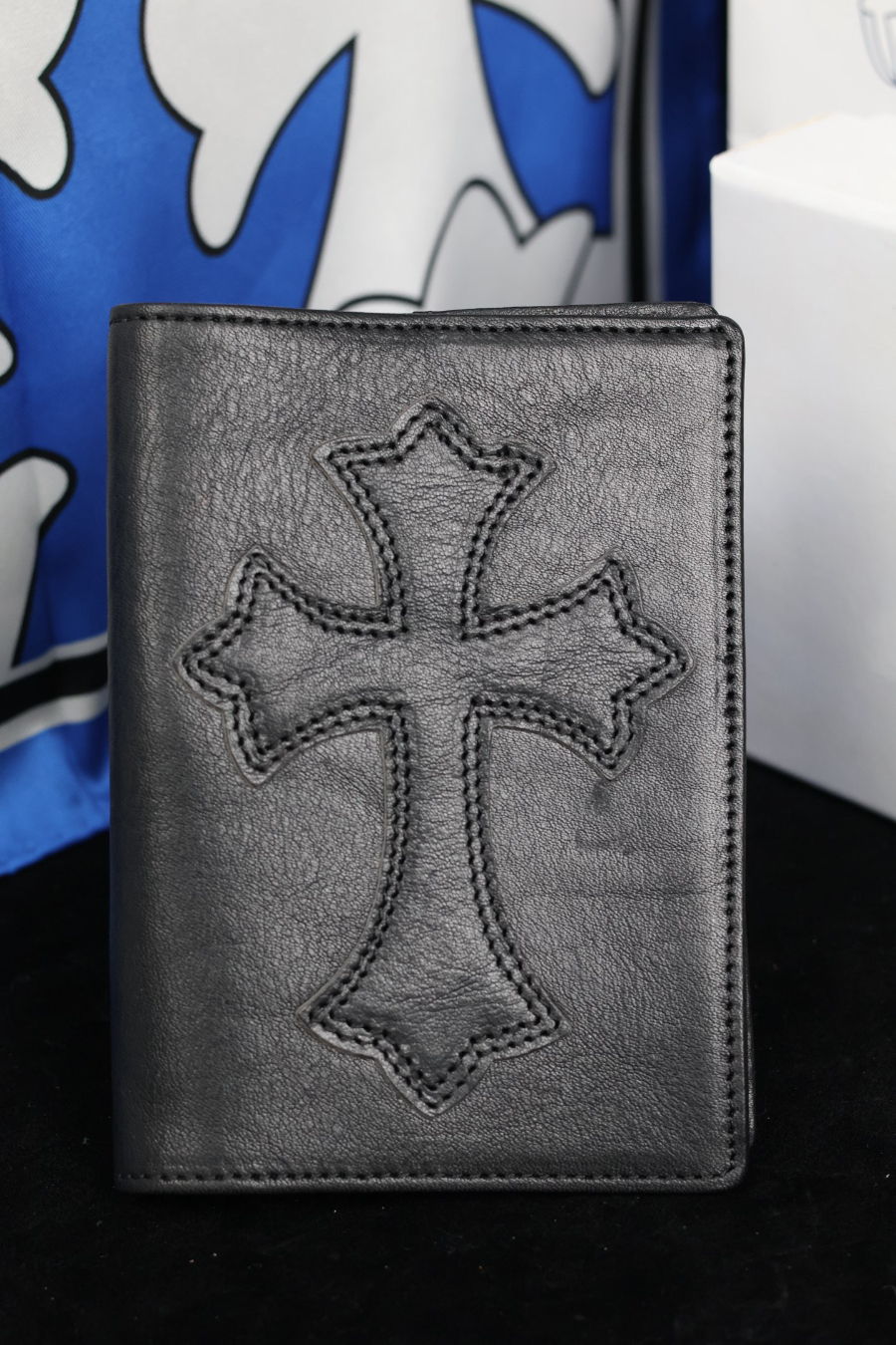 Chrome Hearts S925 Silver Leather Cross Patch Passport Wallet 크롬하츠 S925 실버 가죽 십자가 패치 여권 지갑 11