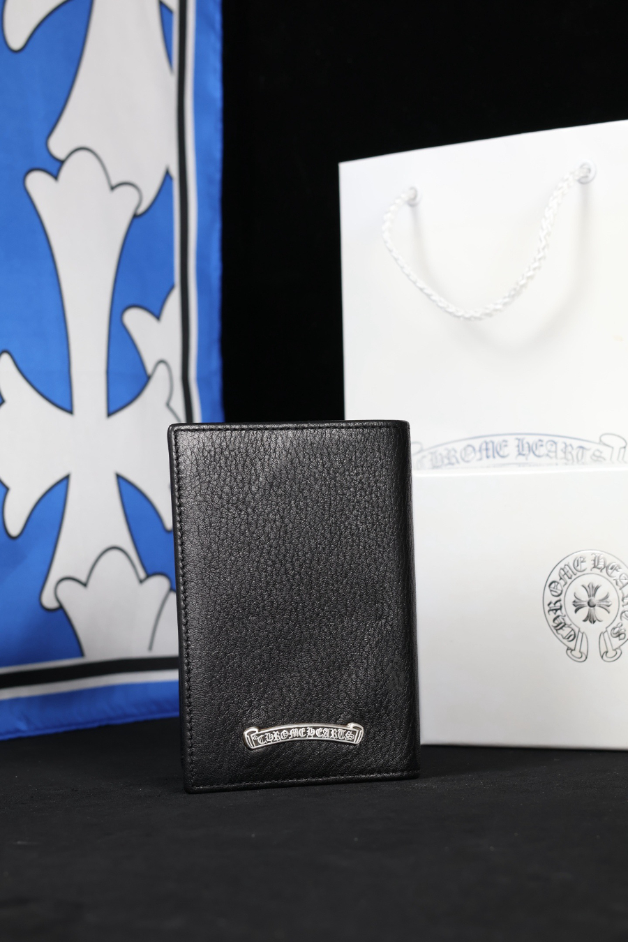 Chrome Hearts S925 Silver Fleur-de-Lis Leather Passport Wallet 크롬하츠 S925 실버 플뢰르 드 리스 가죽 여권 지갑 5