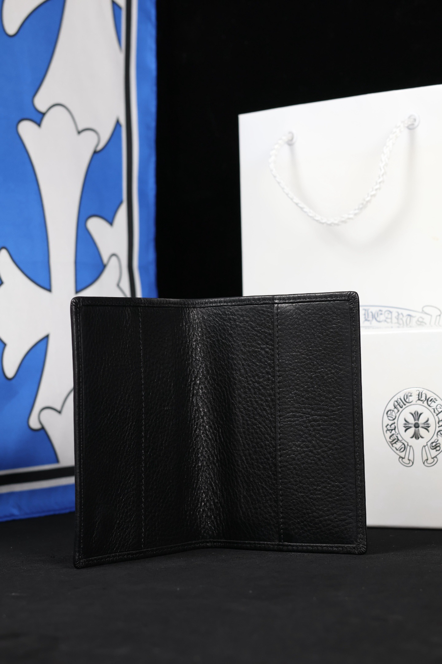 Chrome Hearts S925 Silver Fleur-de-Lis Leather Passport Wallet 크롬하츠 S925 실버 플뢰르 드 리스 가죽 여권 지갑 6