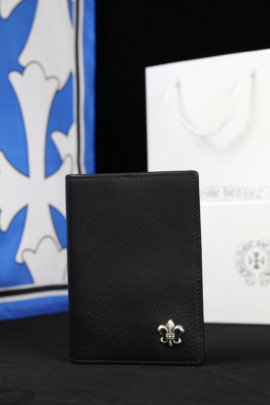 Chrome Hearts S925 Silver Fleur-de-Lis Leather Passport Wallet 크롬하츠 S925 실버 플뢰르 드 리스 가죽 여권 지갑 8