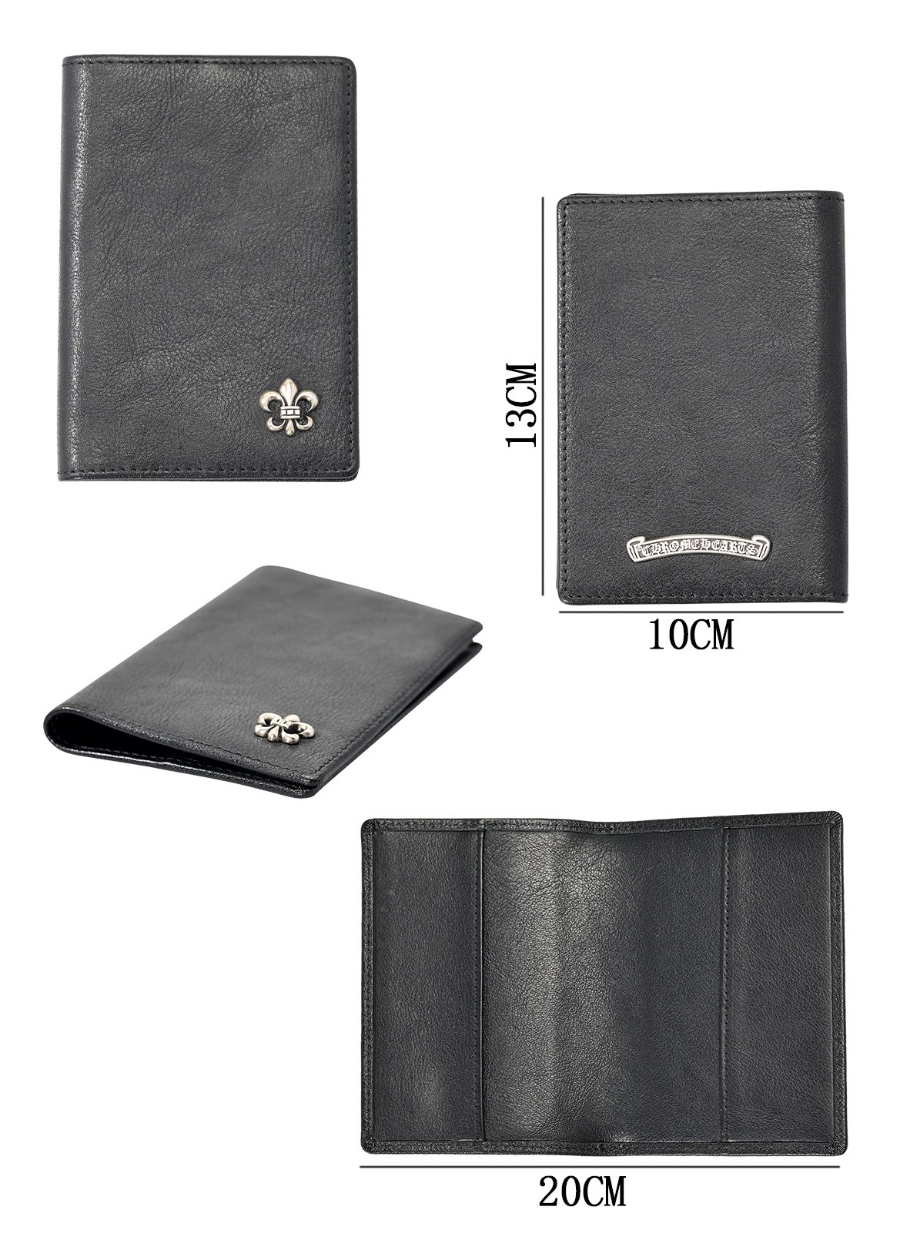 Chrome Hearts S925 Silver Fleur-de-Lis Leather Passport Wallet 크롬하츠 S925 실버 플뢰르 드 리스 가죽 여권 지갑 9