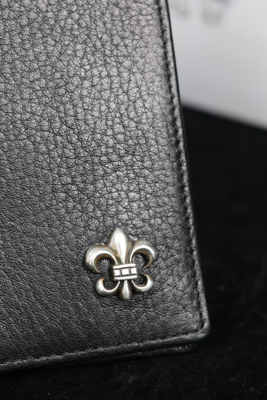 Chrome Hearts S925 Silver Fleur-de-Lis Leather Passport Wallet 크롬하츠 S925 실버 플뢰르 드 리스 가죽 여권 지갑 11