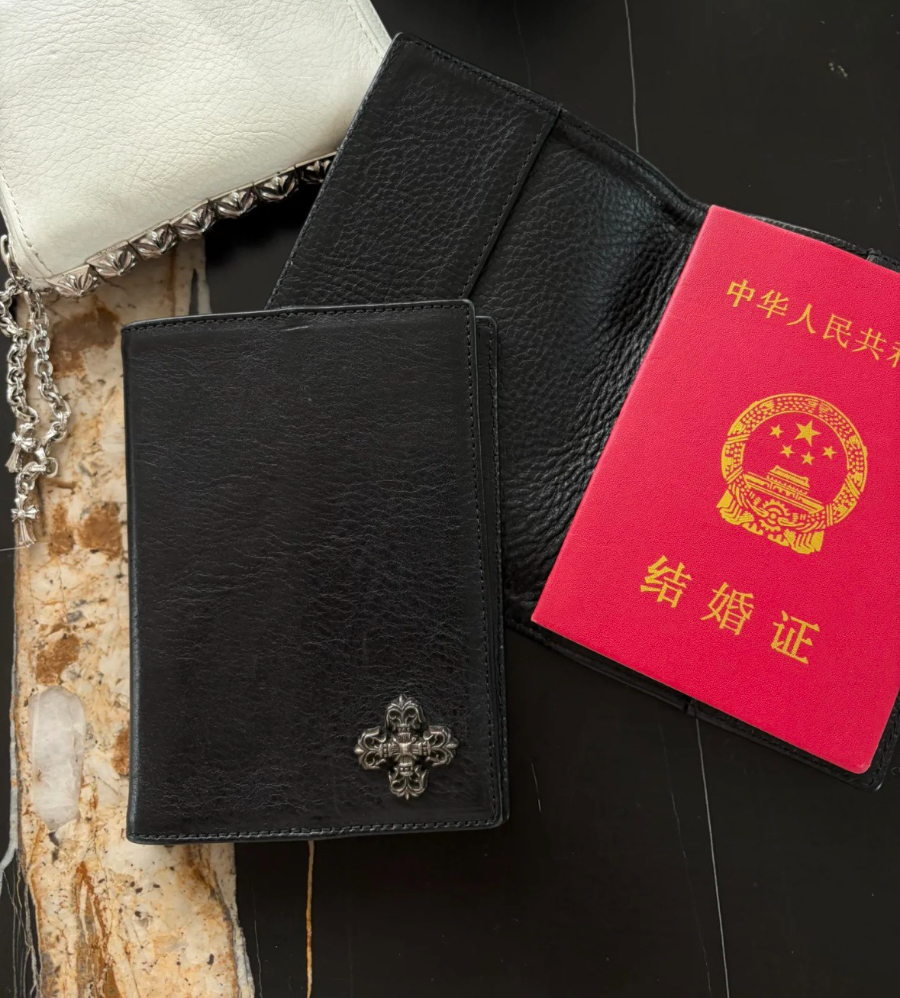 Chrome Hearts S925 Silver Cross Leather Passport Wallet 크롬하츠 S925 실버 십자가 가죽 여권 지갑 3