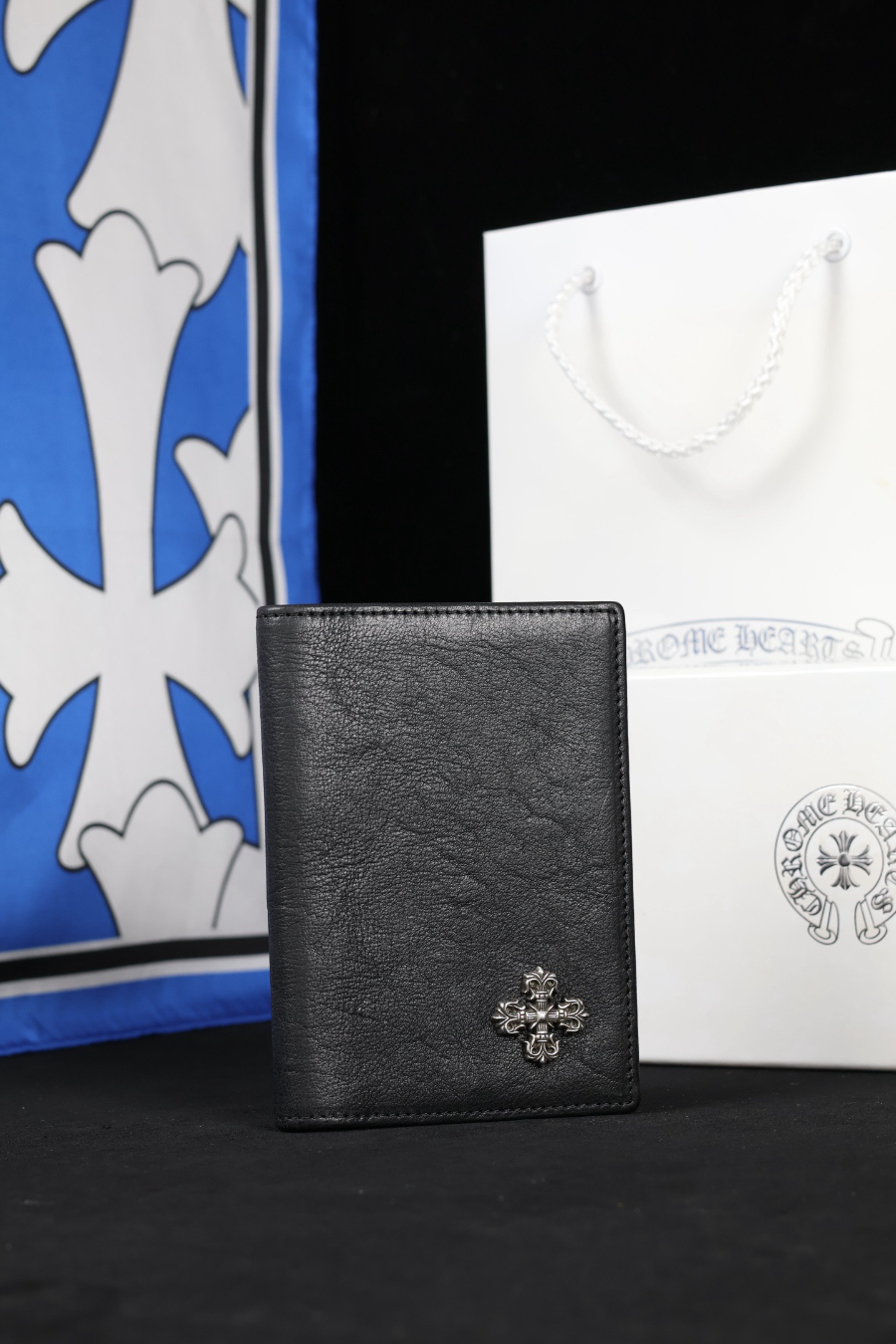 Chrome Hearts S925 Silver Cross Leather Passport Wallet 크롬하츠 S925 실버 십자가 가죽 여권 지갑 4