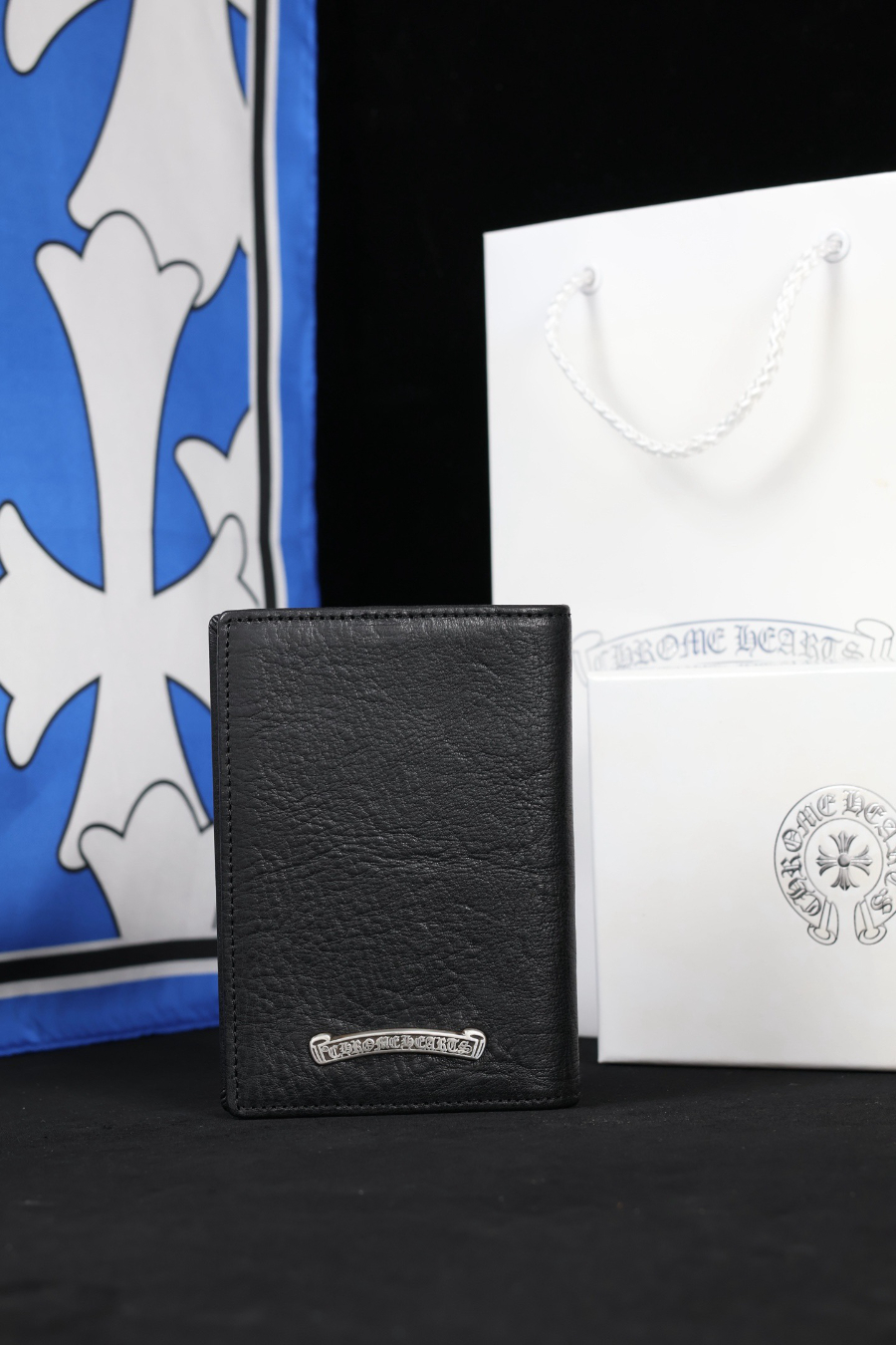 Chrome Hearts S925 Silver Cross Leather Passport Wallet 크롬하츠 S925 실버 십자가 가죽 여권 지갑 5
