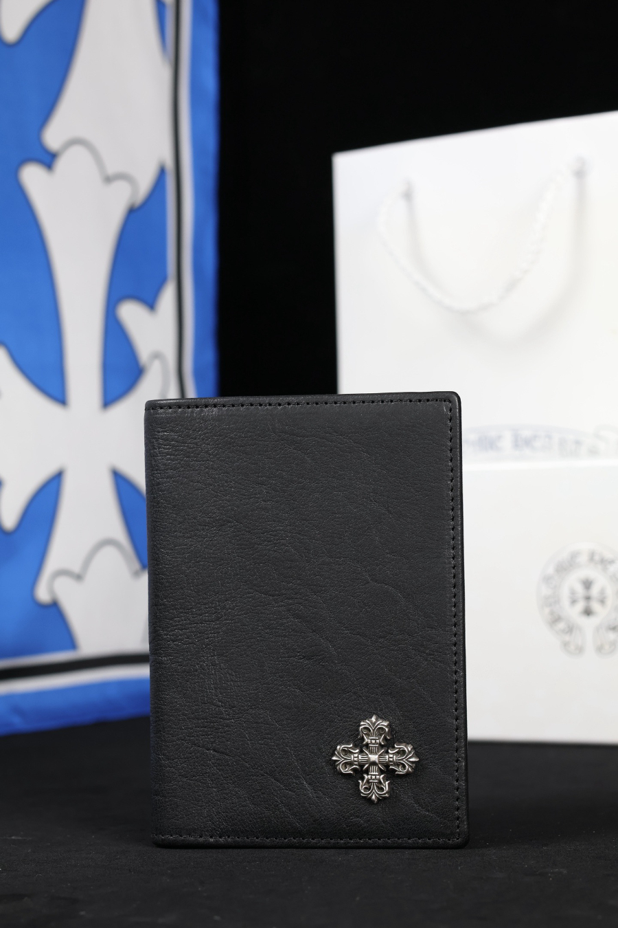 Chrome Hearts S925 Silver Cross Leather Passport Wallet 크롬하츠 S925 실버 십자가 가죽 여권 지갑 8