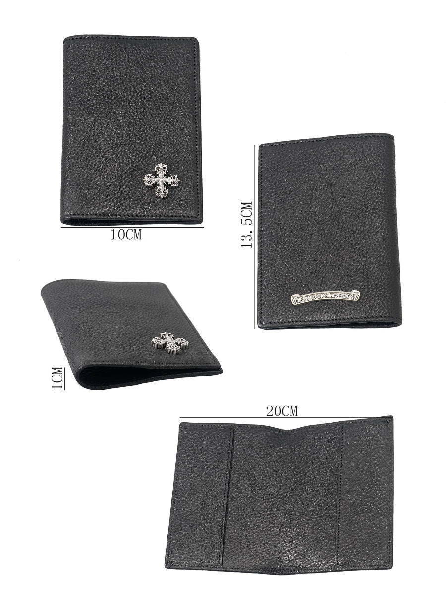 Chrome Hearts S925 Silver Cross Leather Passport Wallet 크롬하츠 S925 실버 십자가 가죽 여권 지갑 9